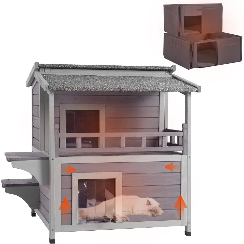 Insulated Outdoor Cat House Weatherproof