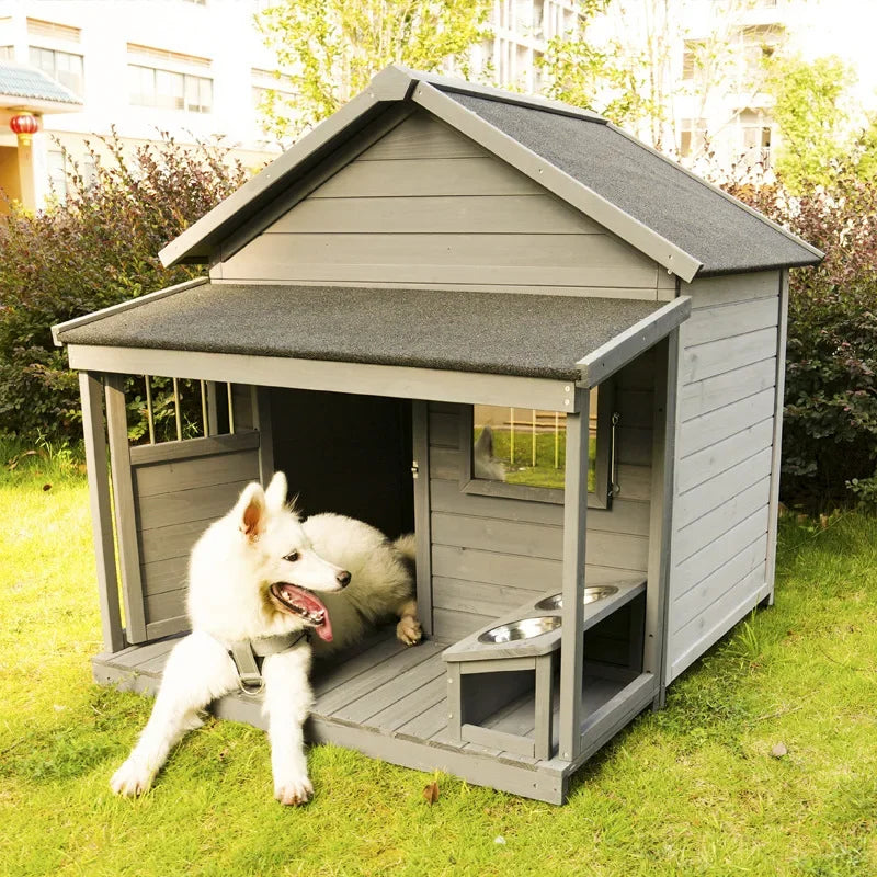 Wood Dog House Four Seasons Outdoor Rainproof