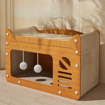 Cat House with Wear-Resistant Scratch Board