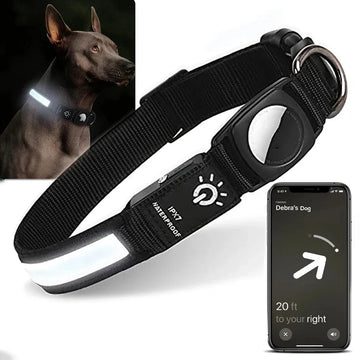 For Airtag Dog Collar GPS Finder WaterProof Led Collar